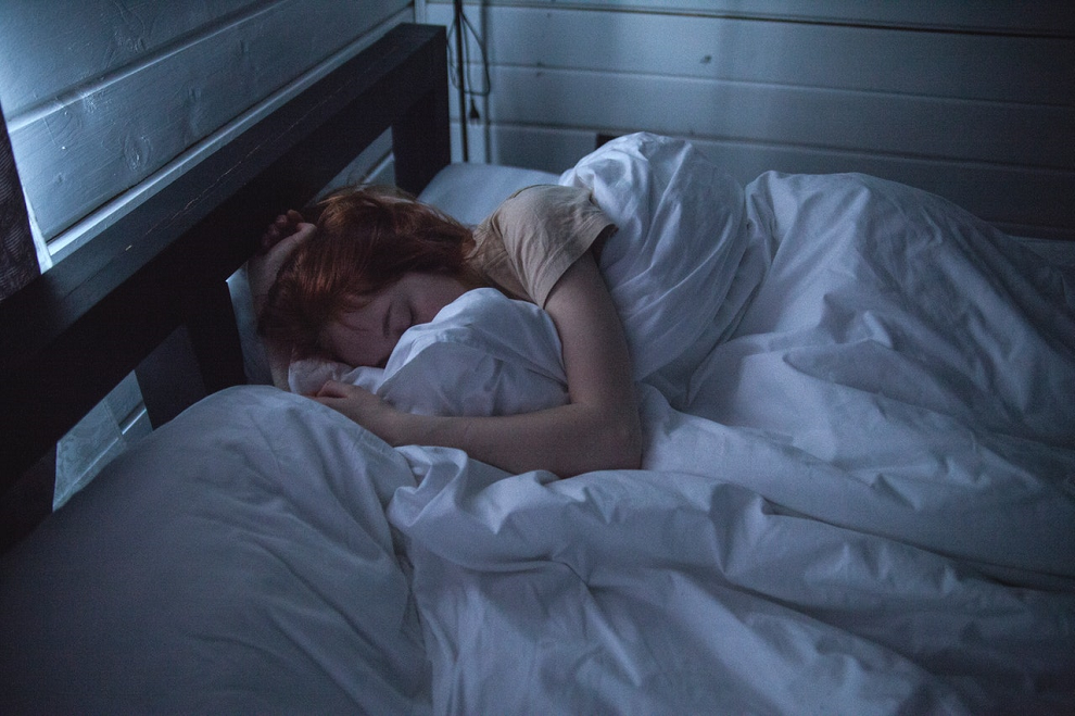 woman asleep in bed