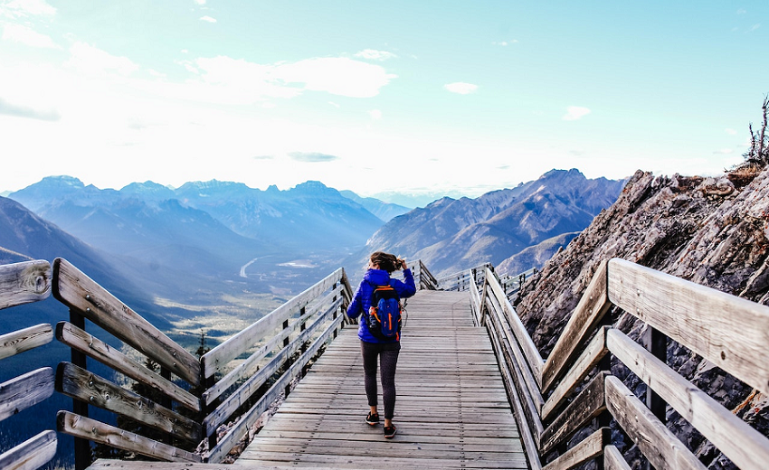 woman on a solo hiking holiday