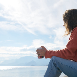 woman sitting outside