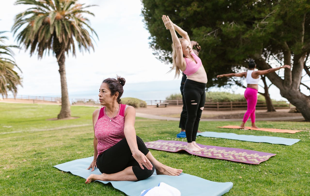 women exercising outside