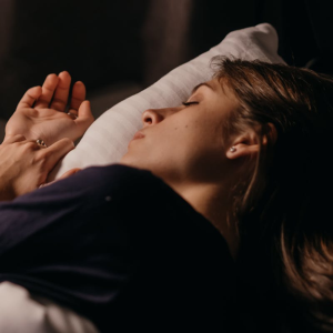 woman sleeping in bed