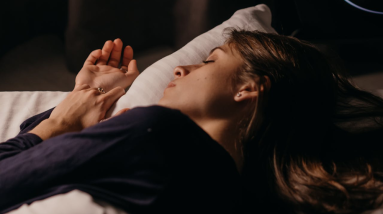 woman sleeping in bed