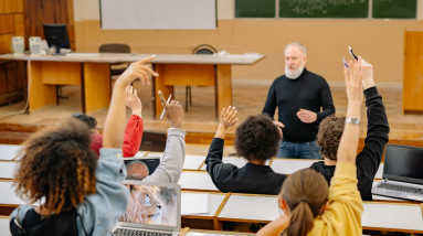 young adult students in classroom