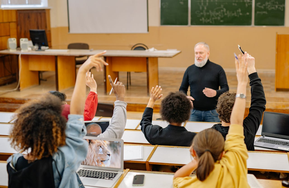 young adult students in classroom